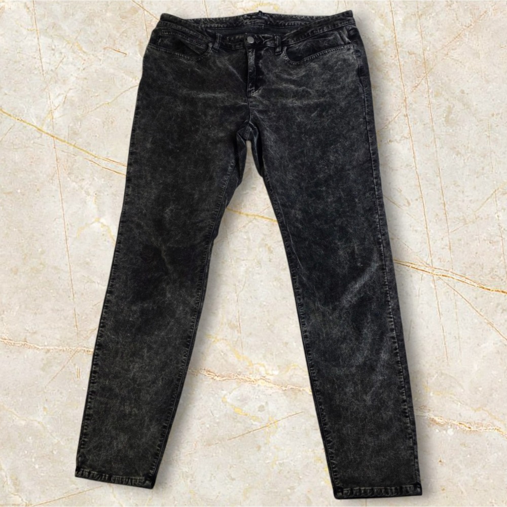 Eileen Fisher Acid Wash Velvet‎ Straight Leg Stretch Jeans Pants Size 16 Women's